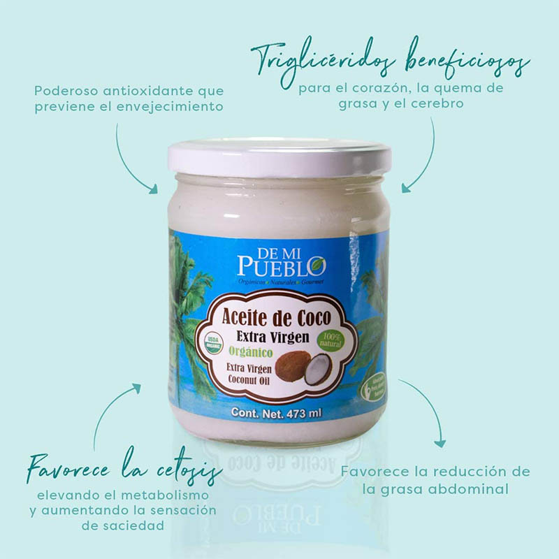 Aceite de Coco Orgánico Extra Virgen (2 Piezas) (473 ml por pieza)