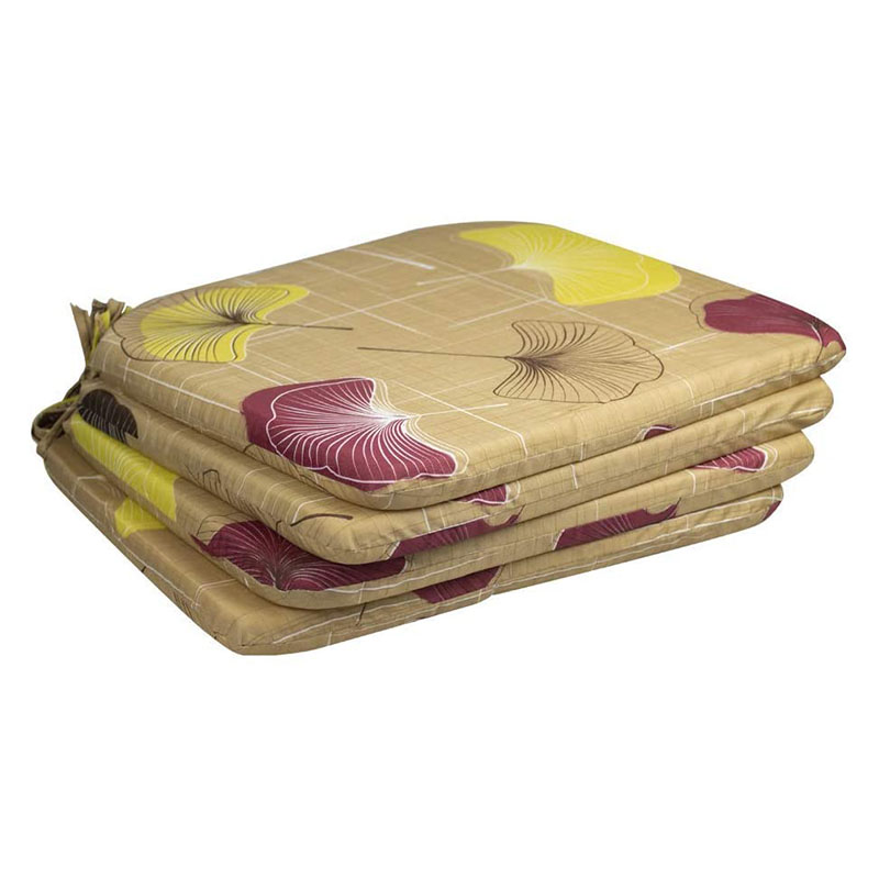 GILA Cojín para Silla, Color Beige con Estampado (4 Piezas)