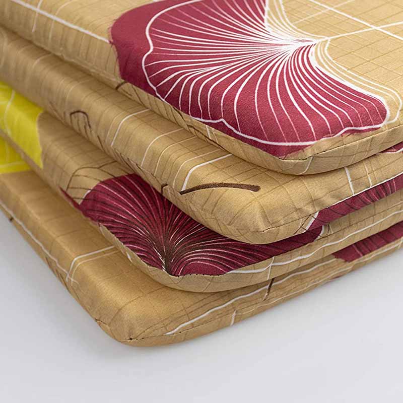 GILA Cojín para Silla, Color Beige con Estampado (4 Piezas)