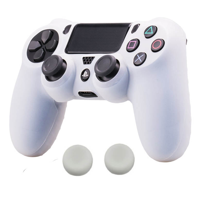 MandaLibre Funda Protectora con 2 Grips de Silicona para Controles DualShock 4 de Playstation 4 Transparente 