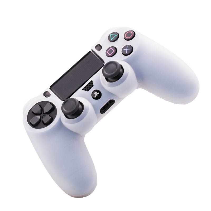 MandaLibre Funda Protectora con 2 Grips de Silicona para Controles DualShock 4 de Playstation 4 Transparente 