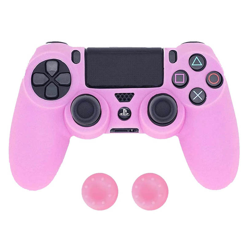 MandaLibre Funda Protectora con 2 Grips de Silicona para Controles DualShock 4 de Playstation 4 Rosa