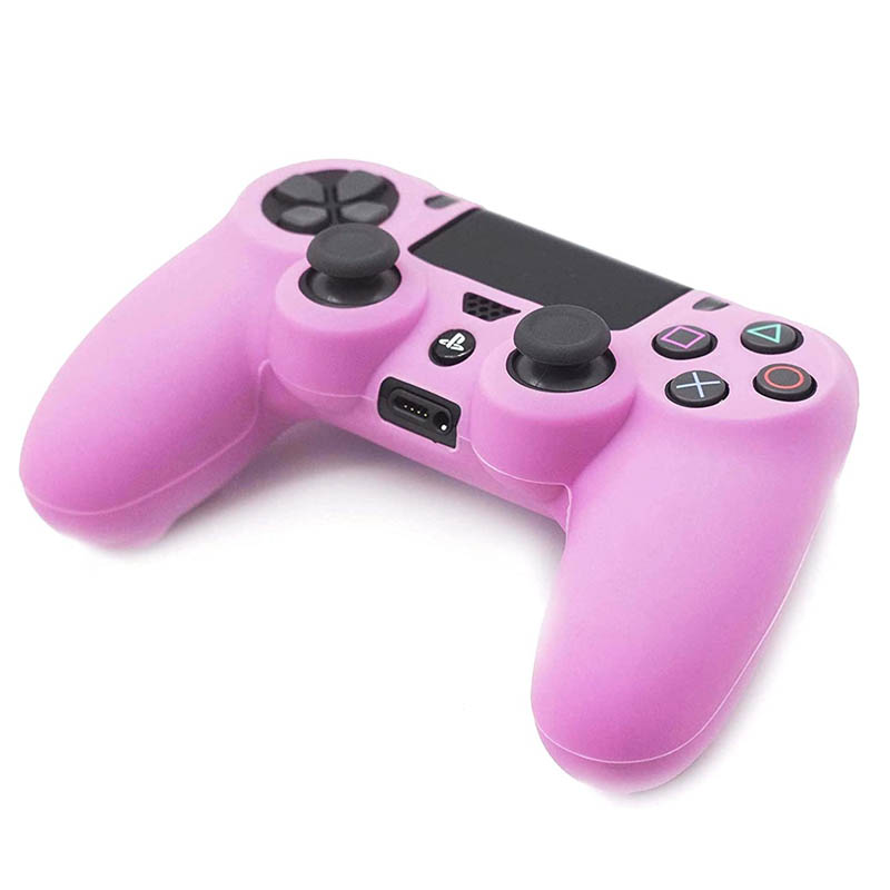 MandaLibre Funda Protectora con 2 Grips de Silicona para Controles DualShock 4 de Playstation 4 Rosa