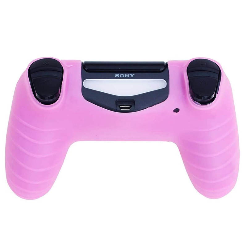 MandaLibre Funda Protectora con 2 Grips de Silicona para Controles DualShock 4 de Playstation 4 Rosa