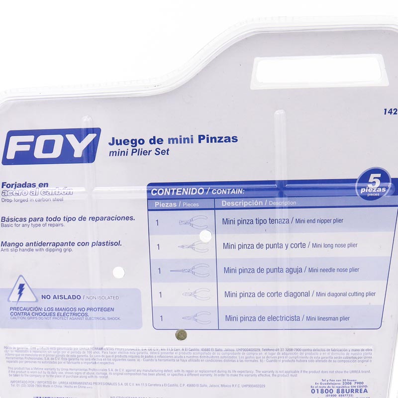 Juego Mini Pinzas 5 Foy 5pzas Surtek