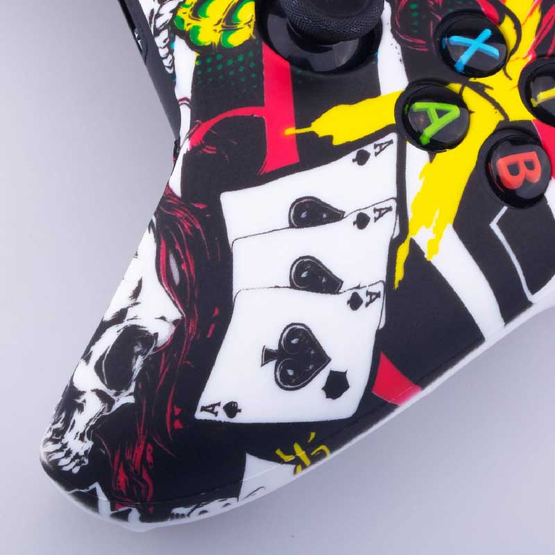 MandaLibre Funda De Silicona Para Control Xbox One, S Y X + 8 Grips Profesionales (Poker)