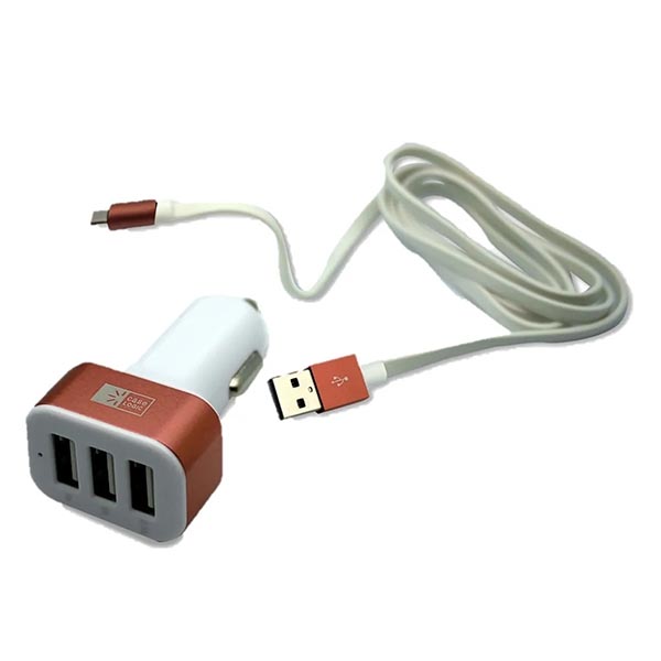 Cargador Auto 3 Ptos Cable Lightning