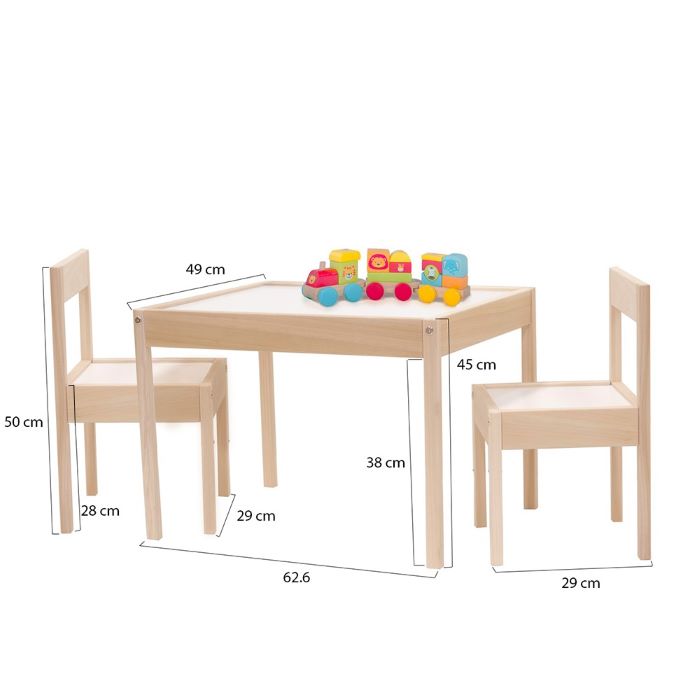 SET 1 MESA MINI PINTARRON Y 2 SILLAS MINI MONTESSORI INFANTIL PARA NIÑOS DE 1 A 6 AÑOS