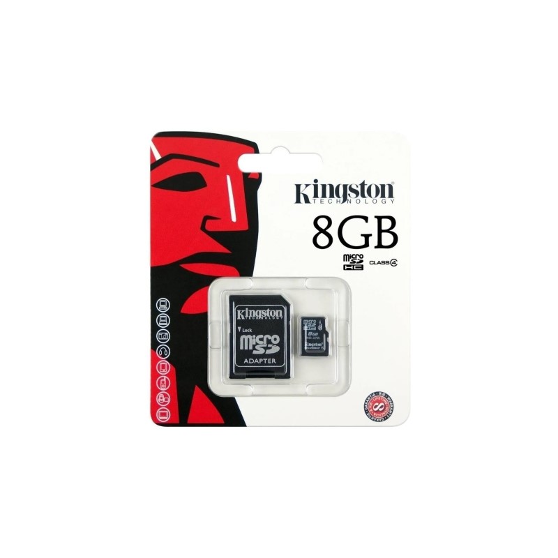 Tarjeta de Memoria Micro SD Adaptador 8GB Kingston Clase 4