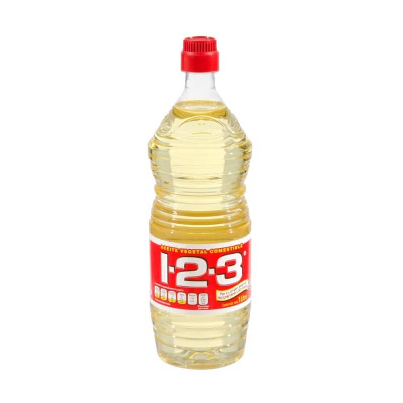 Aceite Vegetal 1-2-3 con 12 pzas de 1 l