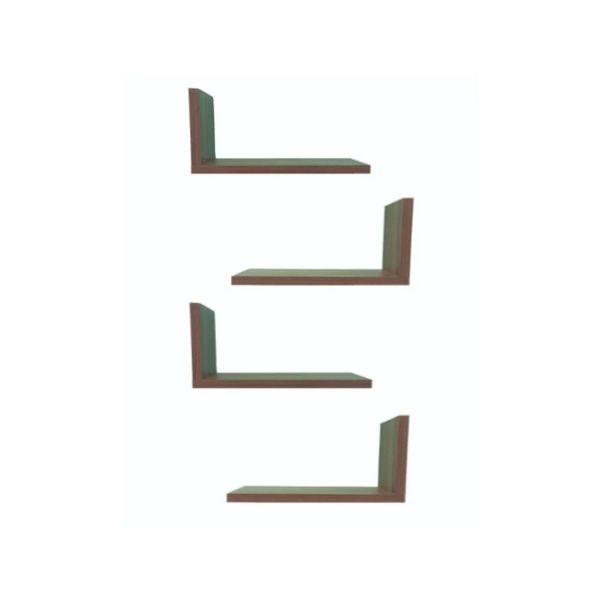 Juego de 4 Repisas Flotantes en L de MDF Resistente