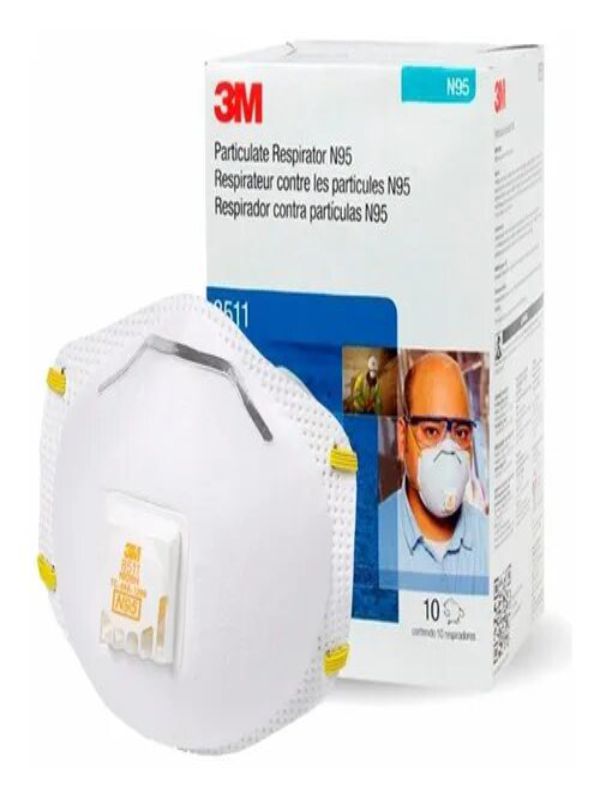 Cubrebocas 3m N95 8511 NIOSH C/ Válvula Caja con 10 PZAS