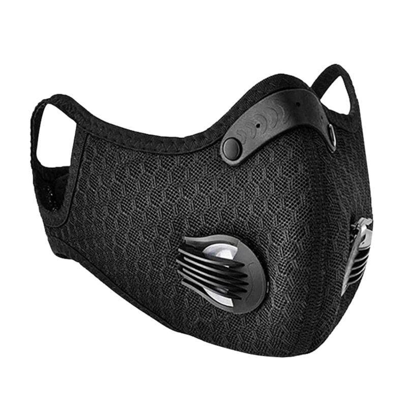 Cubrebocas Deportivo Mascarilla Dos Válvulas Filtro Negro Onmedics