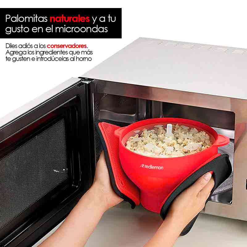 Palomera para Microondas de Silicón Sin Aceite 15 Tz Redlemon
