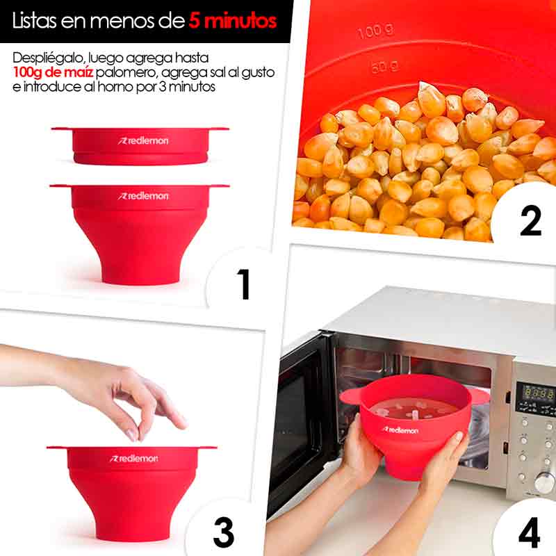 Palomera para Microondas de Silicón Sin Aceite 15 Tz Redlemon
