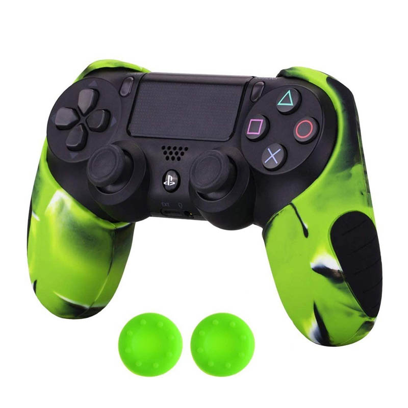 MandaLibre Funda Profesional con 2 Grips de Silicona para Controles DualShock  4 de Playstation 4 (Verde