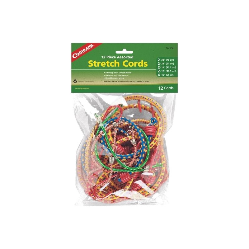 Cuerdas elásticas con ganchos de plástico cordones 12 piezas Coghlan's 9750 
