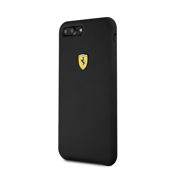 Funda Case De Silicona Ferrari Logo Negro iPhone 6,7,8 Plus