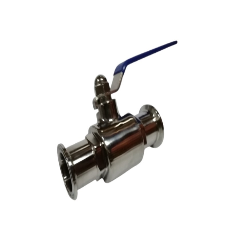 Válvula de bola 2 vías con clamp T304 de 1 1/2" en acero inoxidable