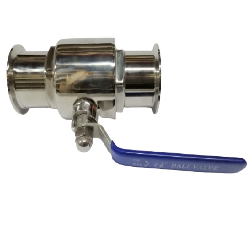 Válvula de bola 2 vías con clamp T304 de 2 1/2" en acero inoxidable