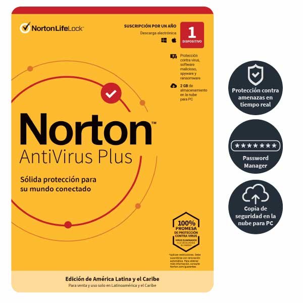 Antivirus Norton Plus 1 Dispositivo 1 año 2021