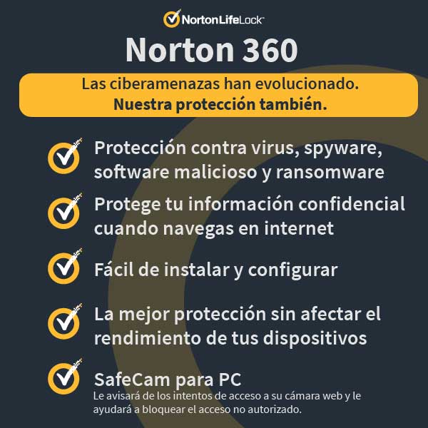 Antivirus Norton 360 Deluxe 5 dispositivos 1 año 2021