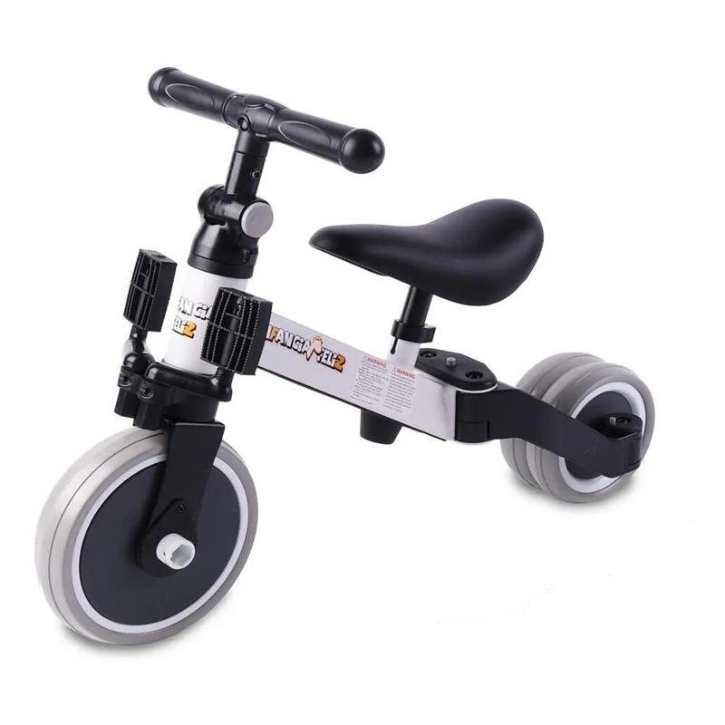 Bicicleta De Balance 3 En 1 Pedales Sin Pedales Y  Gris Con Blanco
