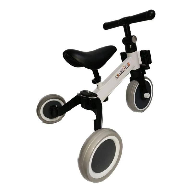Bicicleta De Balance 3 En 1 Pedales Sin Pedales Y  Gris Con Blanco