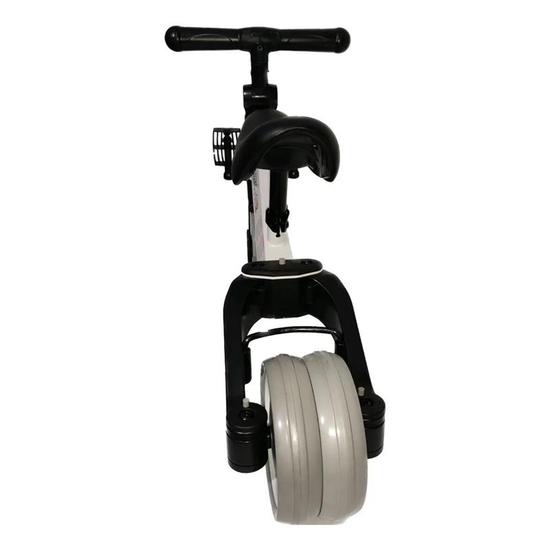 Bicicleta De Balance 3 En 1 Pedales Sin Pedales Y  Gris Con Blanco