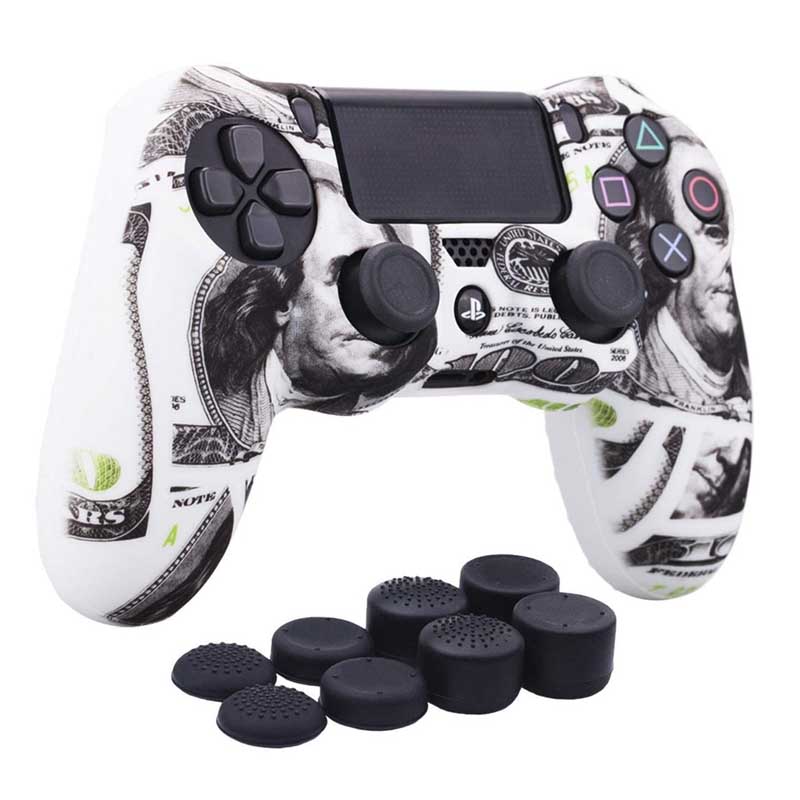 MandaLibre Funda Deluxe con 8 Grips de Silicona para Controles DualShock 4 de Playstation 4 (Dolar)