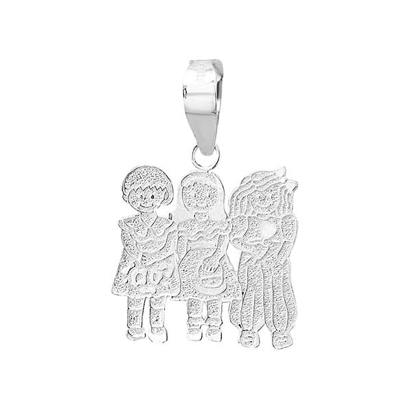 Dije con Tres Niñas en Plata .925 