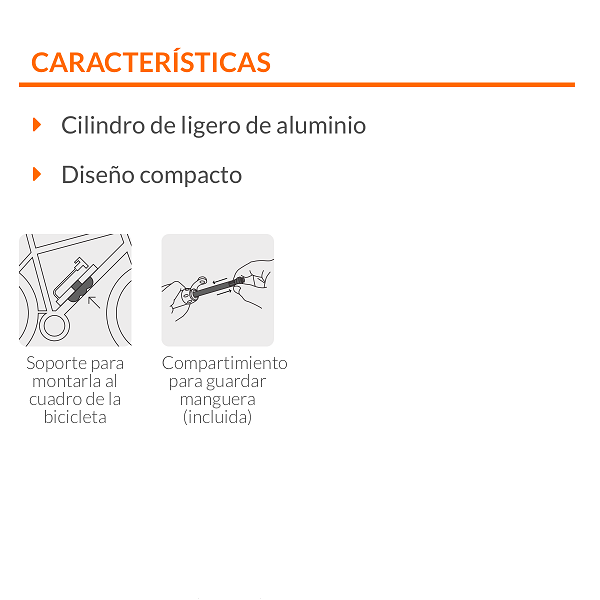  BOMBA MANUAL MINI NEGRA PARA BICICLETA ,ABATIBLE 85  PSI TRUPER CICLISMO