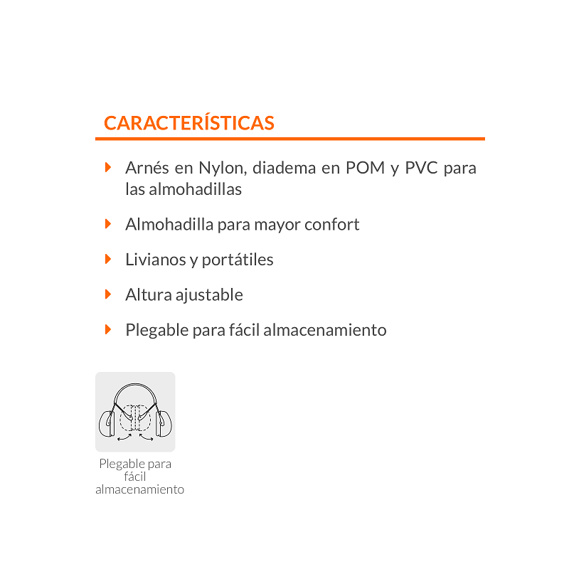 OREJERA PLEGABLE TAPONES AUDITIVOS OIDO PARA ANULAR EL RUIDO SEGURIDAD INDUSTRIAL TRUPER