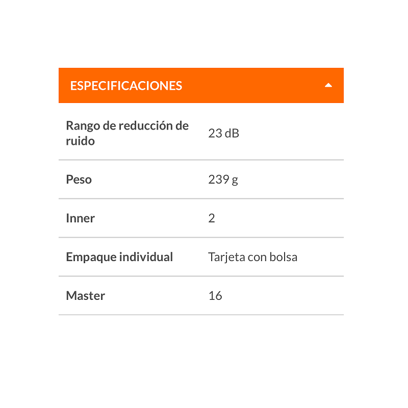 OREJERA PLEGABLE TAPONES AUDITIVOS OIDO PARA ANULAR EL RUIDO SEGURIDAD INDUSTRIAL TRUPER