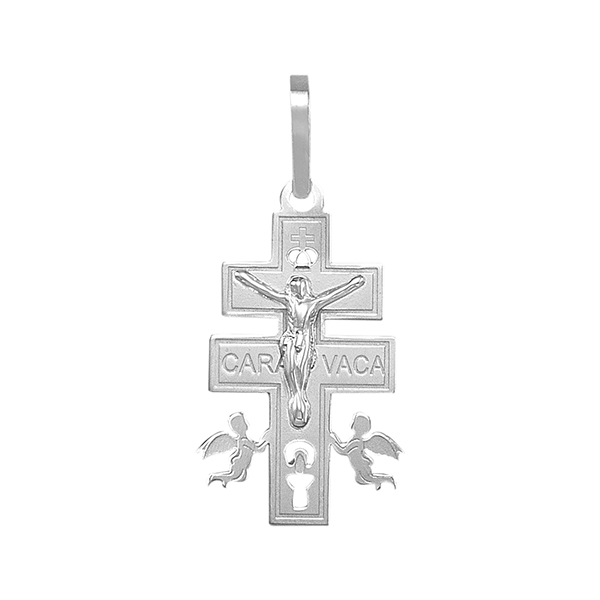 Dije de Cruz Cristo Caravaca Corte Láser en Plata .925 