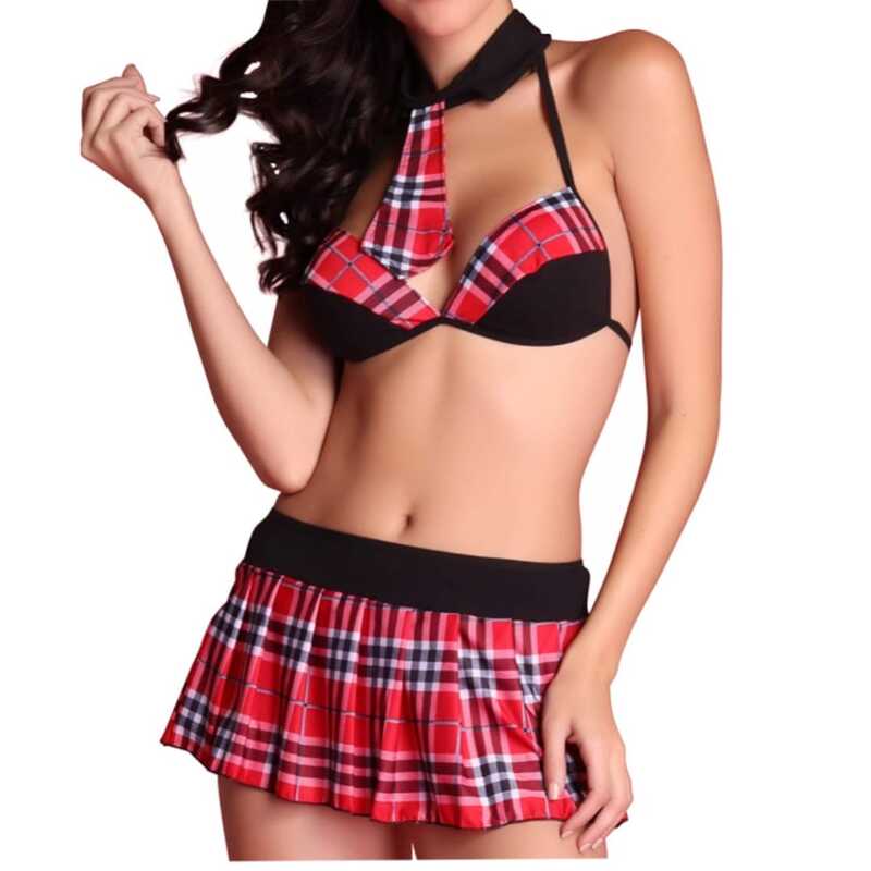 COORDINADO SEXY DISFRAZ COLEGIALA COSPLAY LENCERIA SET MOD 814