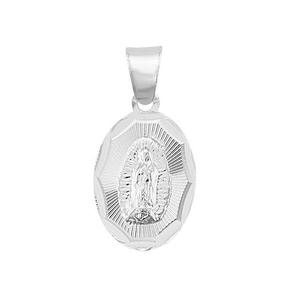 Medalla de la Virgen de Guadalupe Ovalada en Plata .925 