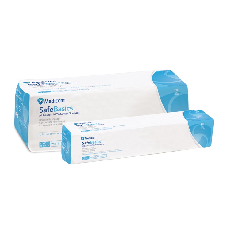 Gasas, Compresas, Esponjas De Tela No Tejida Desechable 5X5 cm Medicom C/200 Unidades