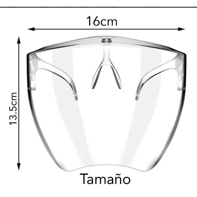 Careta protectora facial de policarbonato, soporte de lente y reutilizable trasnparente 1pz.