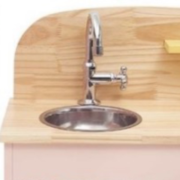 Cocinita Infantil de madera con Refrigerador de juguete mod.rosa