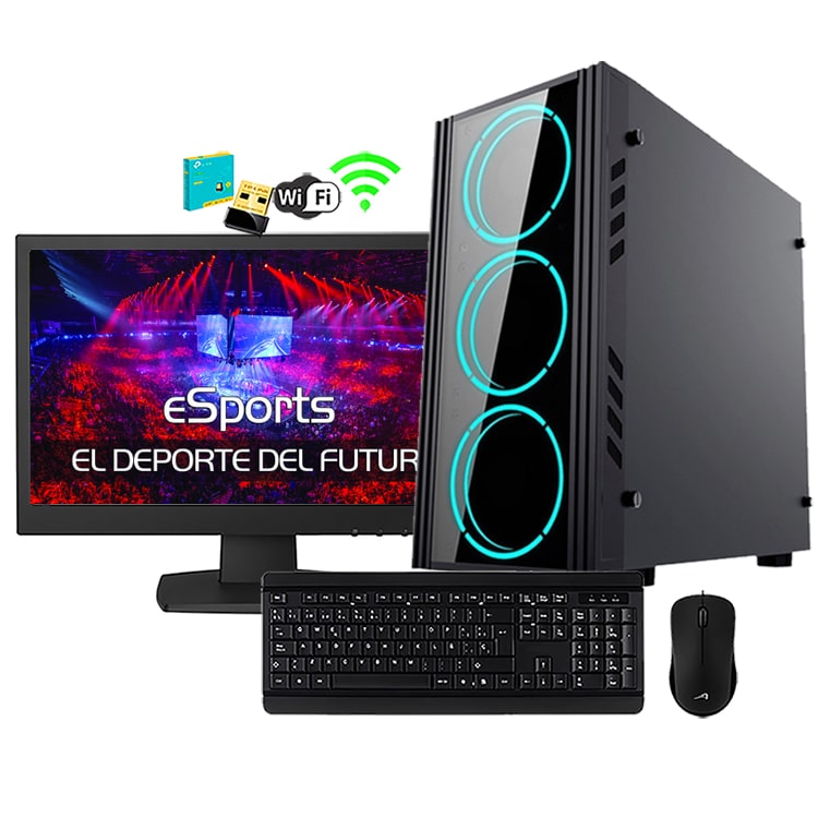 Pc computadora armada amd RGB ryzen quad core 8gb ram 120gb 1Tb Disco Monitor 18.5"