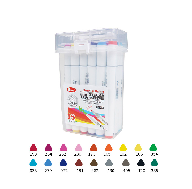 18 Marcadores de alcohol para arte, marcadores de dibujo a base de alcohol con estuche, DOBLE PUNTA