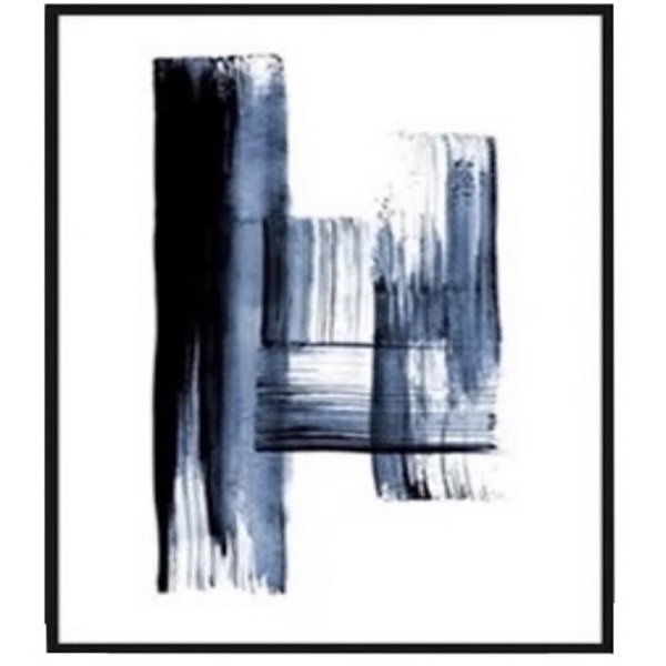 Triptico Moderno Minimalista Azul con Marco.