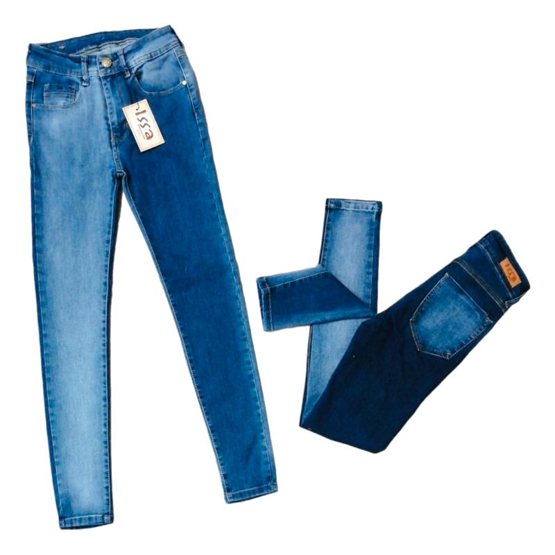 Jeans mujer skinny pantalon mezclilla deslavado stretch Issa