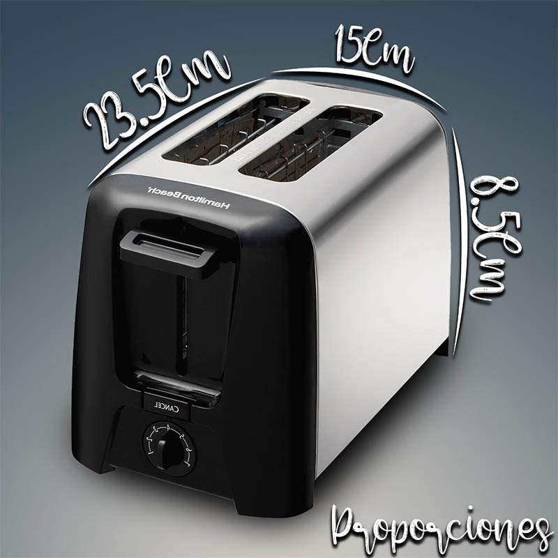 Tostador De Metal Para 2 Rebanadas Hamilton Beach 22614r