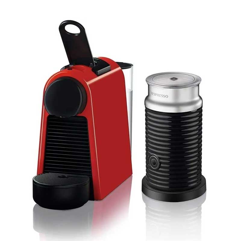Nespresso Cafetera Essenza Con Espumador De Leche - Roja