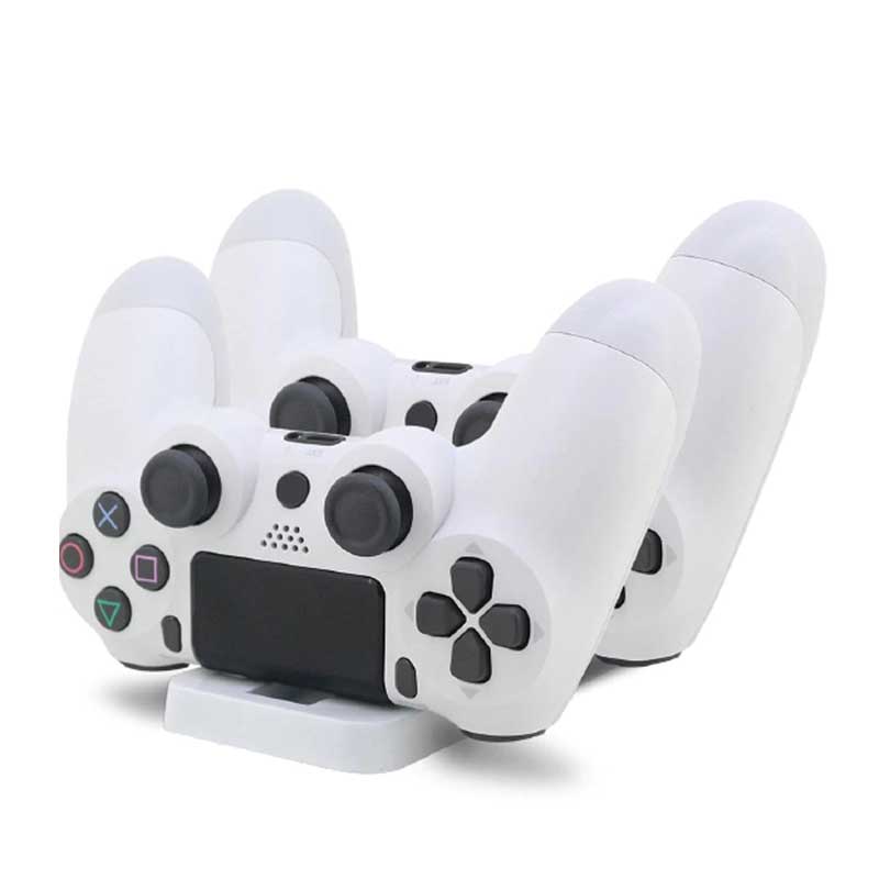 Ps4 Cargador Dual Controles Playstation 4 Fat / Slim / Pro Color Blanco 