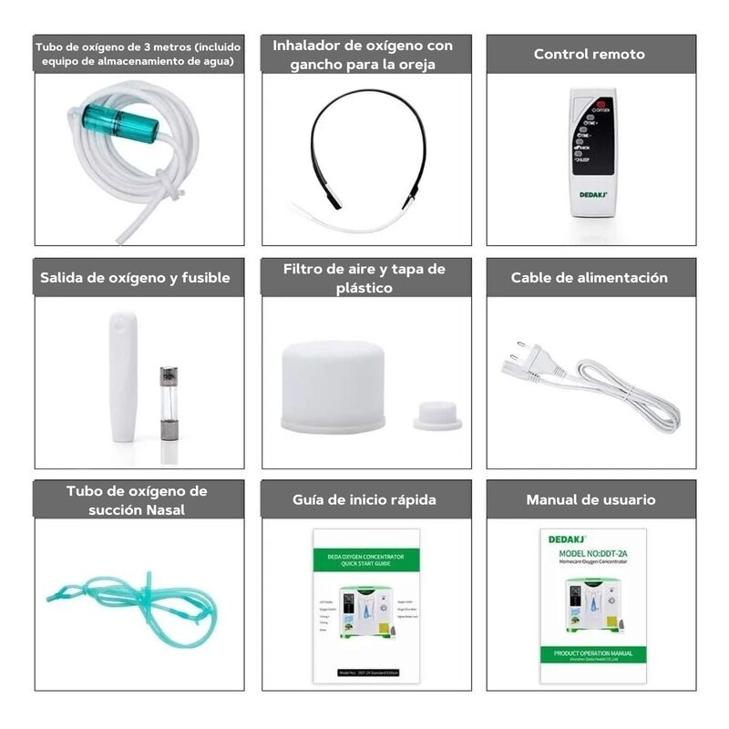 Concentrador Generador Oxigeno Portátil 2-9 Litros Uso Hogar / DEDAKJ