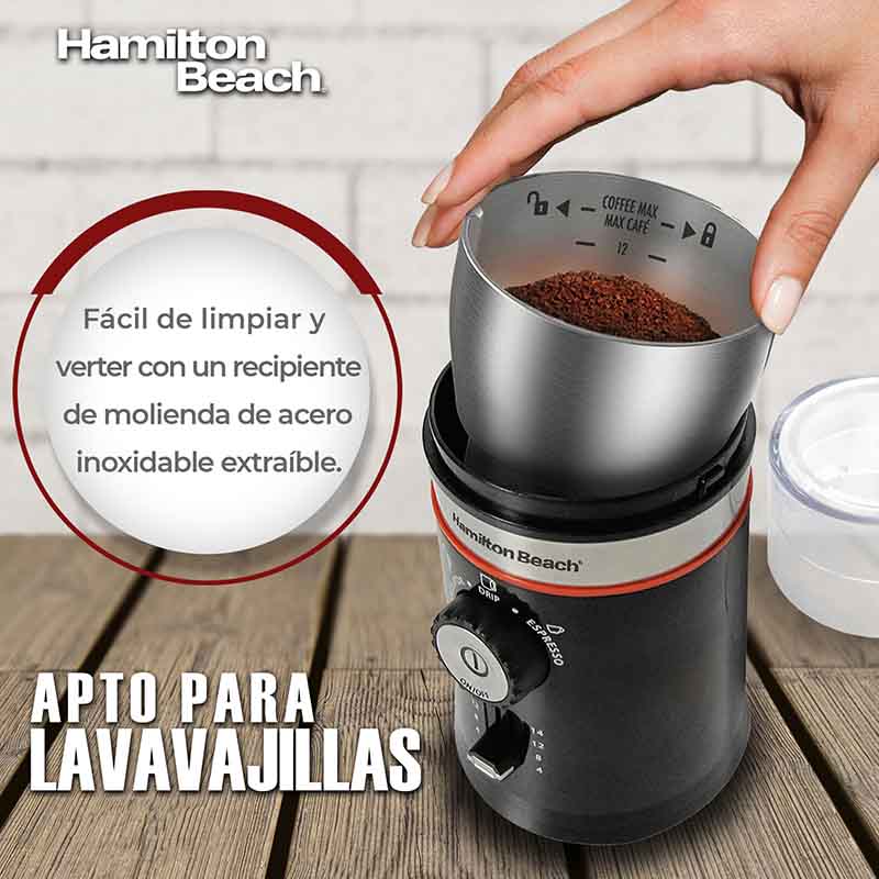 Molino Electrico De Cafe Y Especias De 14 Tazas Hamilton Beach 80393