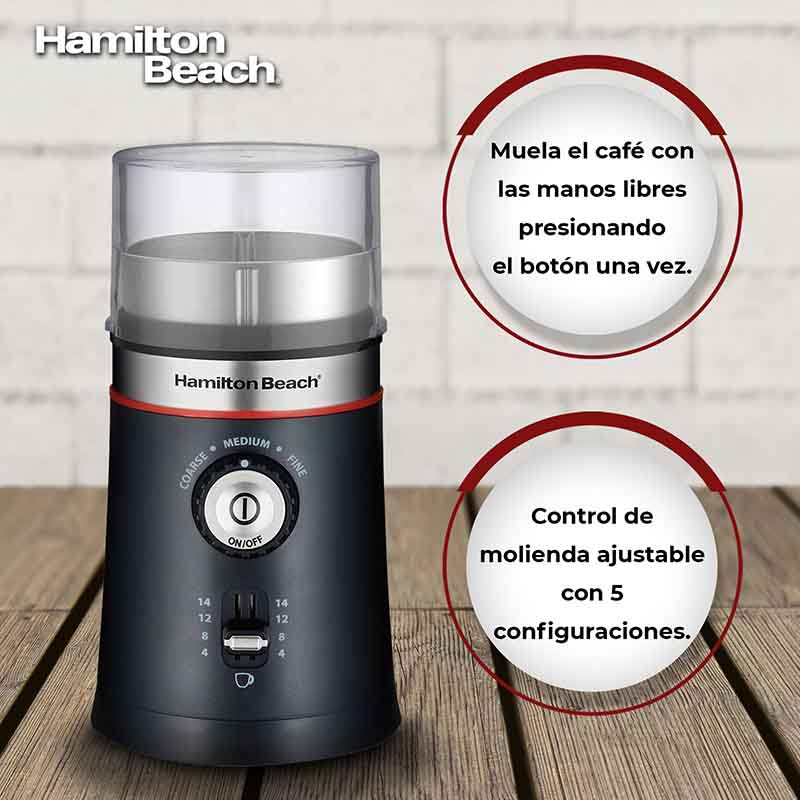 Molino Electrico De Cafe Y Especias De 14 Tazas Hamilton Beach 80393